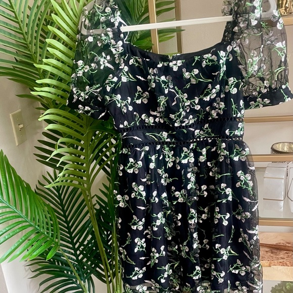 Lulus Midi Green and Black A-line dress size S - Picture 9 of 11